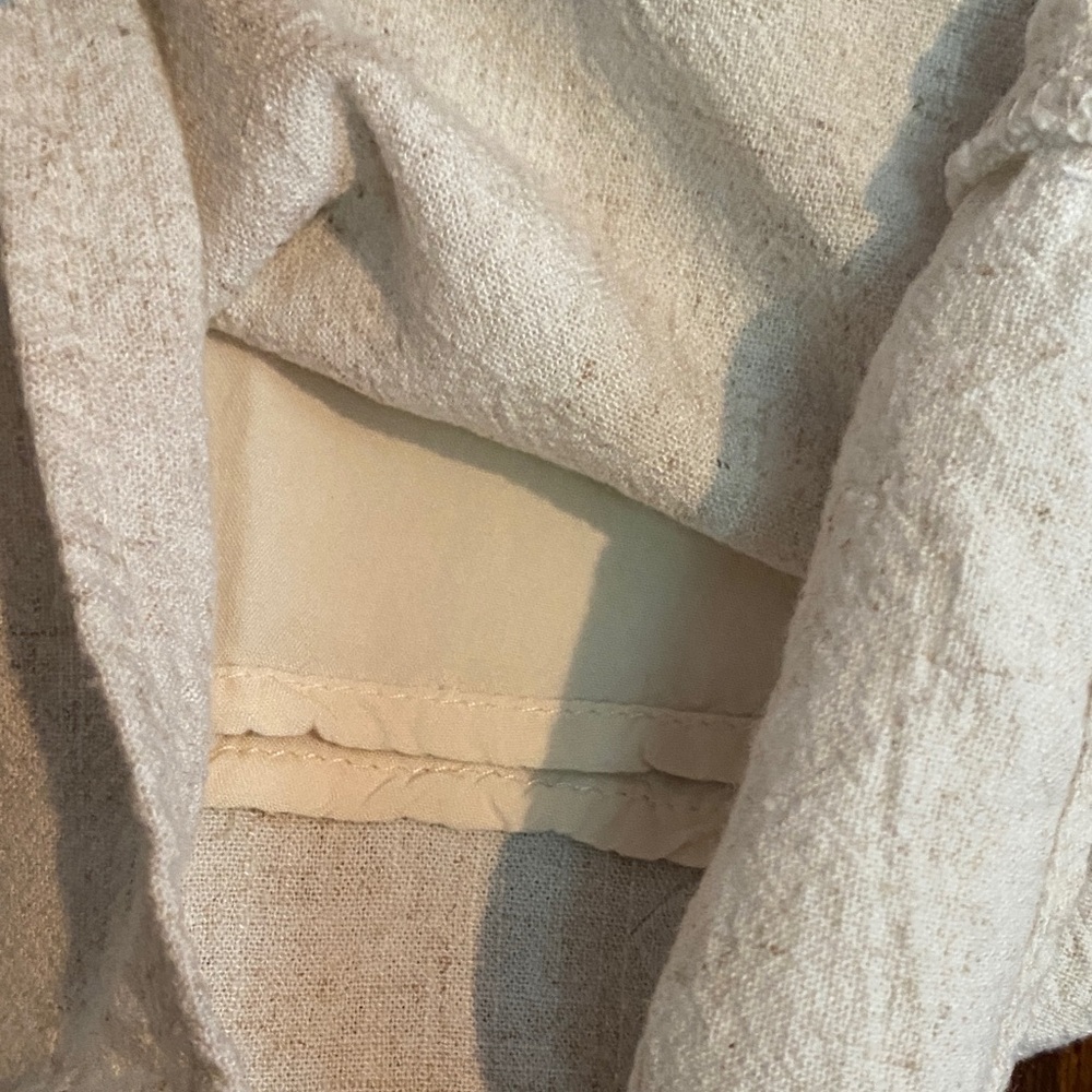 Button-Front Cream Midi Skirt with Elastic Waist - Picture 5 of 7